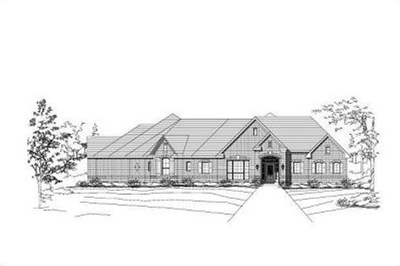 Exterior - Front Elevation for European House Plan #411-525 - 4 bed, 4 bath