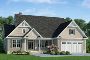 Ranch Exterior - Front Elevation Plan #929-1091