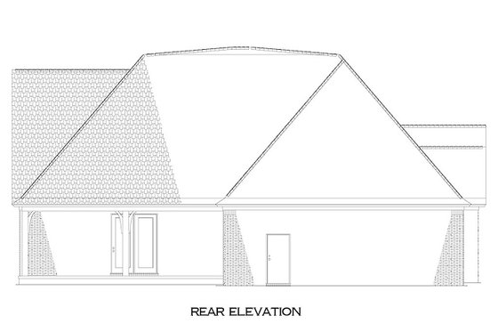 Exterior - Rear Elevation for European House Plan #17-2548 - 3 bed, 3 bath