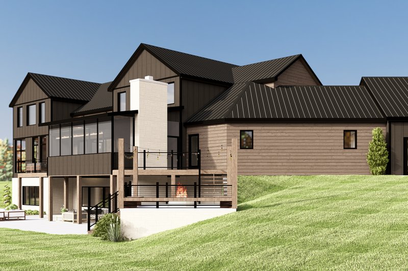 House Blueprint - Exterior - Rear Elevation 4 for Contemporary House Plan #1064-367 - 4 bed, 4.5 bath