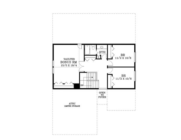 Craftsman Floor Plan - Upper Floor Plan #53-539