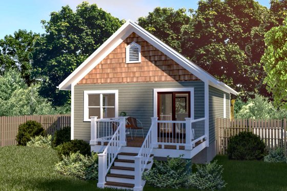 Exterior - Rear Elevation for Cottage House Plan #79-102 - 2 bed, 1 bath