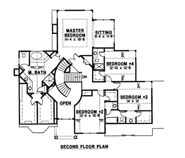 European Floor Plan - Upper Floor Plan #67-156