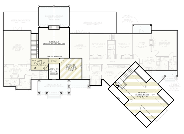 Farmhouse Floor Plan - Upper Floor Plan #119-460