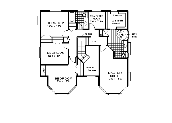 Mediterranean Floor Plan - Upper Floor Plan #18-257