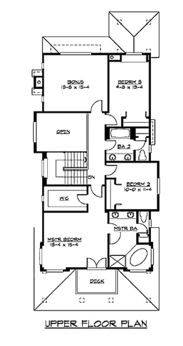 Craftsman Floor Plan - Upper Floor Plan #132-110