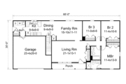 Ranch Style House Plan - 3 Beds 2 Baths 1414 Sq/Ft Plan #57-468 