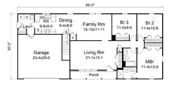 Ranch Floor Plan - Main Floor Plan #57-468