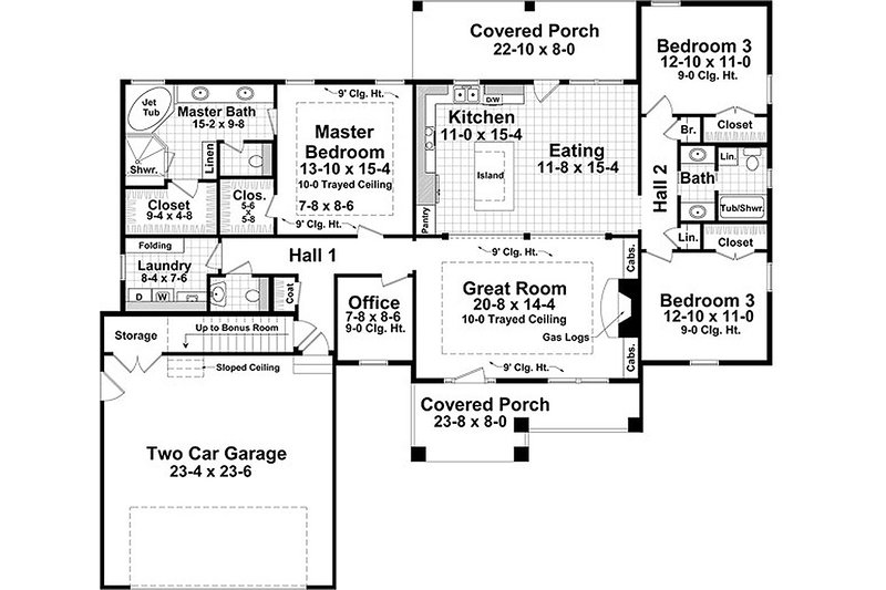 Dream House Plan - Craftsman style house plan, country design, main level floor plan