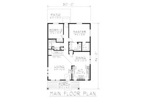 Floor Plan - Main Floor for Craftsman House Plan #112-159 - 2 bed, 2 bath