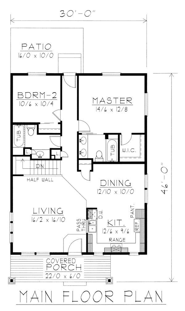 Architectural House Design - Craftsman Floor Plan - Main Floor Plan #112-159