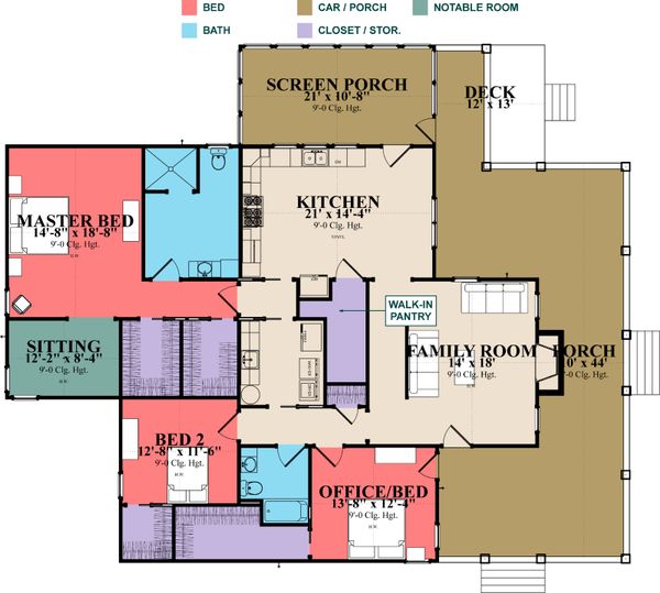 Farmhouse Floor Plan - Main Floor Plan #63-388