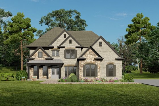 Exterior - Front Elevation 5 for Traditional House Plan #54-472 - 5 bed, 4 bath