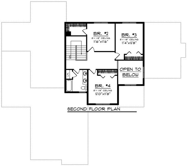 Architectural House Design - Craftsman Floor Plan - Upper Floor Plan #70-1428