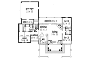European Style House Plan - 3 Beds 2 Baths 1792 Sq/Ft Plan #45-120 