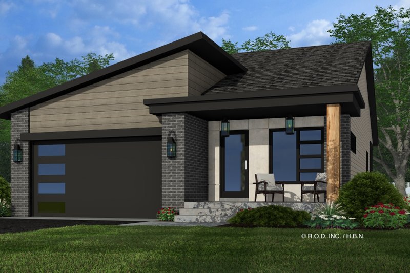 House Plan Design - Exterior - Front Elevation 4 for Modern House Plan #51-1501 - 3 bed, 2 bath