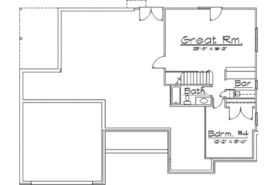 Floor Plan - Lower Floor for Traditional House Plan #31-101 - 4 bed, 3 bath