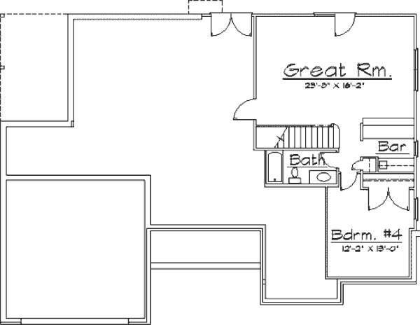 Architectural House Design - Traditional Floor Plan - Lower Floor Plan #31-101