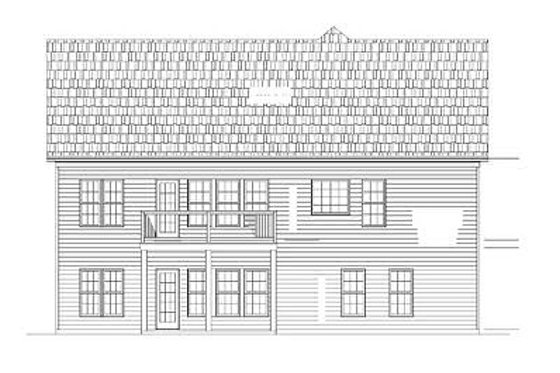 Exterior - Rear Elevation for European House Plan #119-274 - 3 bed, 2 bath
