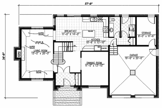 Floor Plan - Main Floor for European House Plan #138-305 - 4 bed, 2.5 bath
