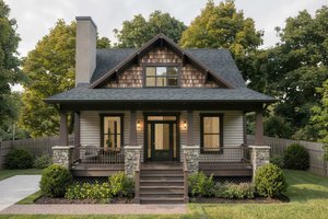 Bungalow Exterior - Front Elevation Plan #79-375