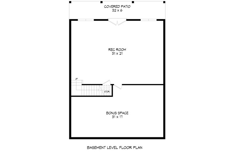 Home Plan - Floor Plan - Lower Floor for Traditional House Plan #932-622 - 2 bed, 2 bath