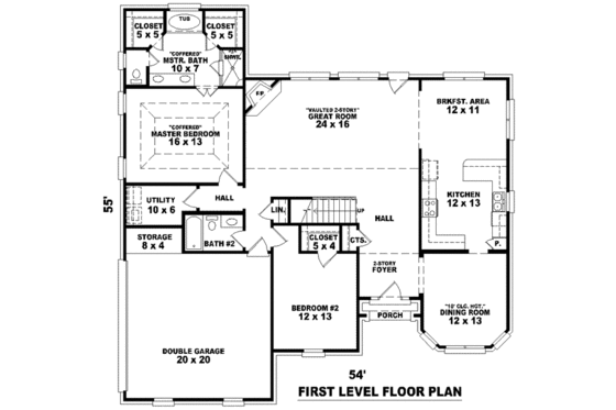 Floor Plan - Main Floor for European House Plan #81-968 - 5 bed, 4 bath
