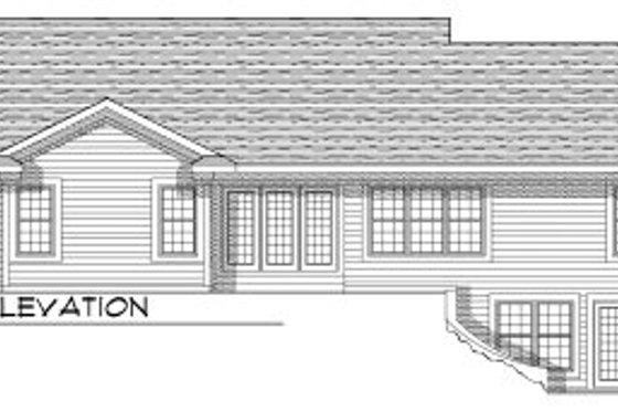 Exterior - Rear Elevation for Ranch House Plan #70-790 - 5 bed, 3.5 bath