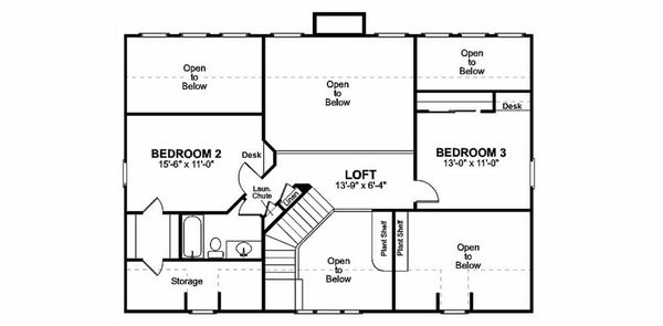 Farmhouse Floor Plan - Upper Floor Plan #56-238
