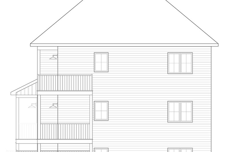 Home Plan - Exterior - Rear Elevation for Country House Plan #23-558 - 2 bed, 1 bath