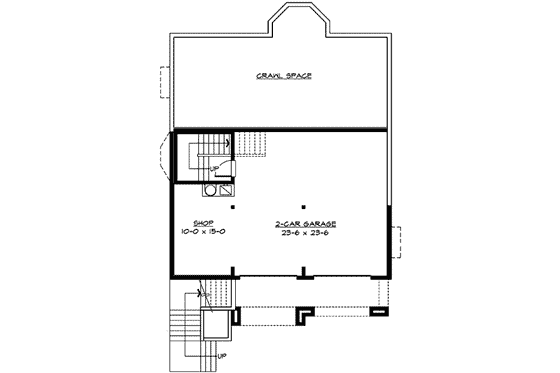 Floor Plan - Lower Floor for Traditional House Plan #132-140 - 3 bed, 2.5 bath