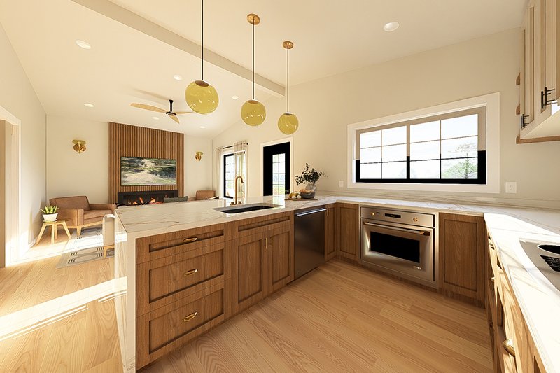Architectural House Design - Interior - Kitchen 2 for Farmhouse House Plan #126-299 - 1 bed, 1 bath