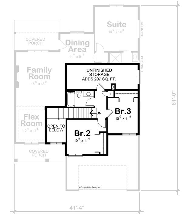 Architectural House Design - Modern Floor Plan - Upper Floor Plan #20-2491