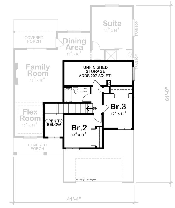 Modern Floor Plan - Upper Floor Plan #20-2491