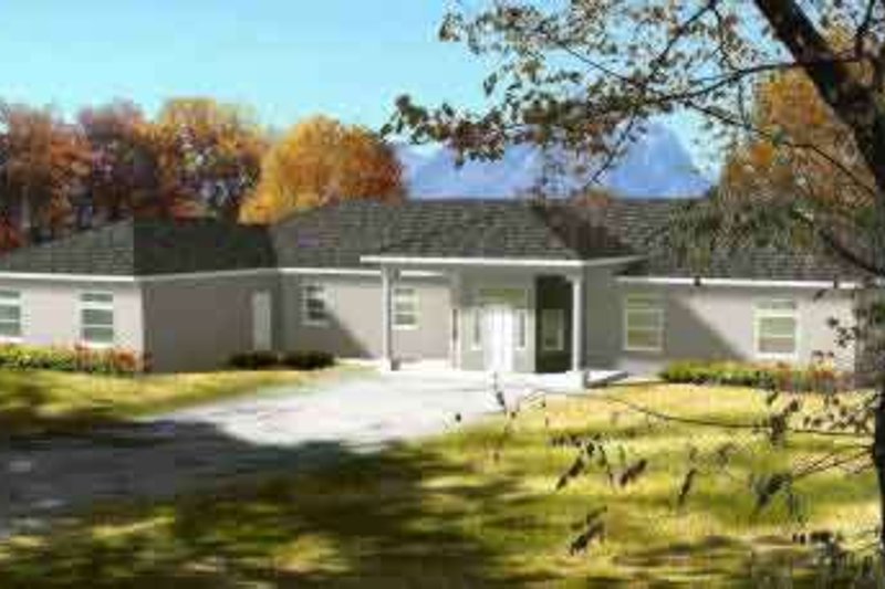 House Blueprint - Ranch Exterior - Front Elevation Plan #1-866