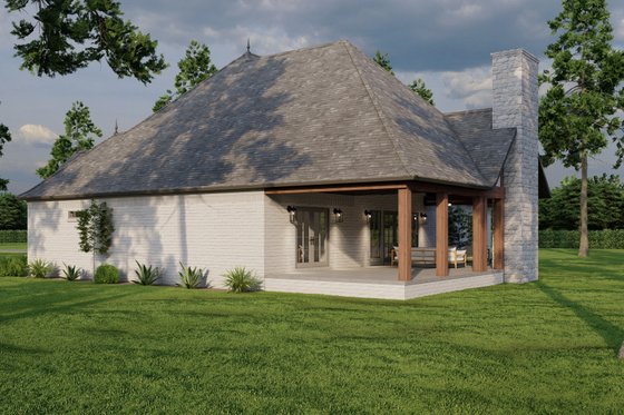 Exterior - Rear Elevation 2 for European House Plan #923-14 - 3 bed, 2.5 bath