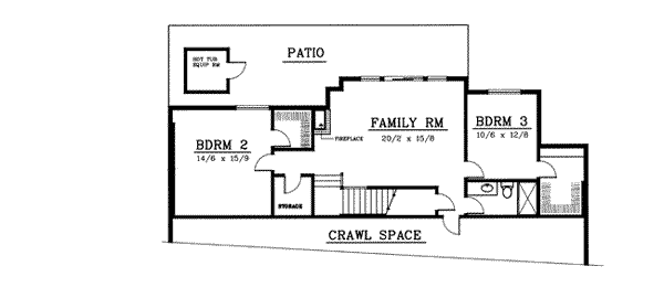 Architectural House Design - Traditional Floor Plan - Lower Floor Plan #100-109