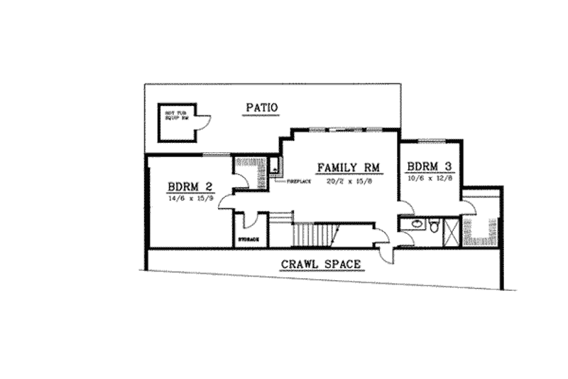Home Plan - Floor Plan - Lower Floor for Traditional House Plan #100-109 - 3 bed, 2.5 bath