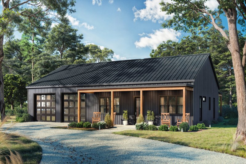 House Plan Design - Exterior - Front Elevation 5 for Barndominium House Plan #430-403 - 2 bed, 2 bath