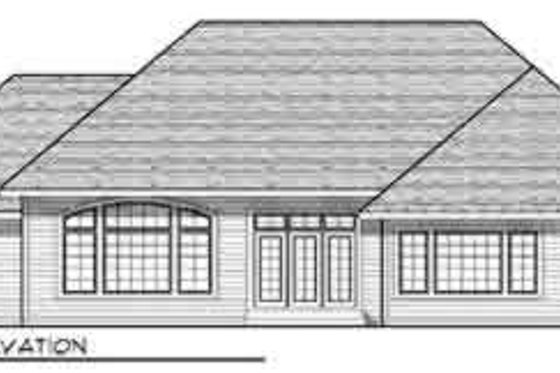 Exterior - Rear Elevation for European House Plan #70-839 - 3 bed, 2.5 bath