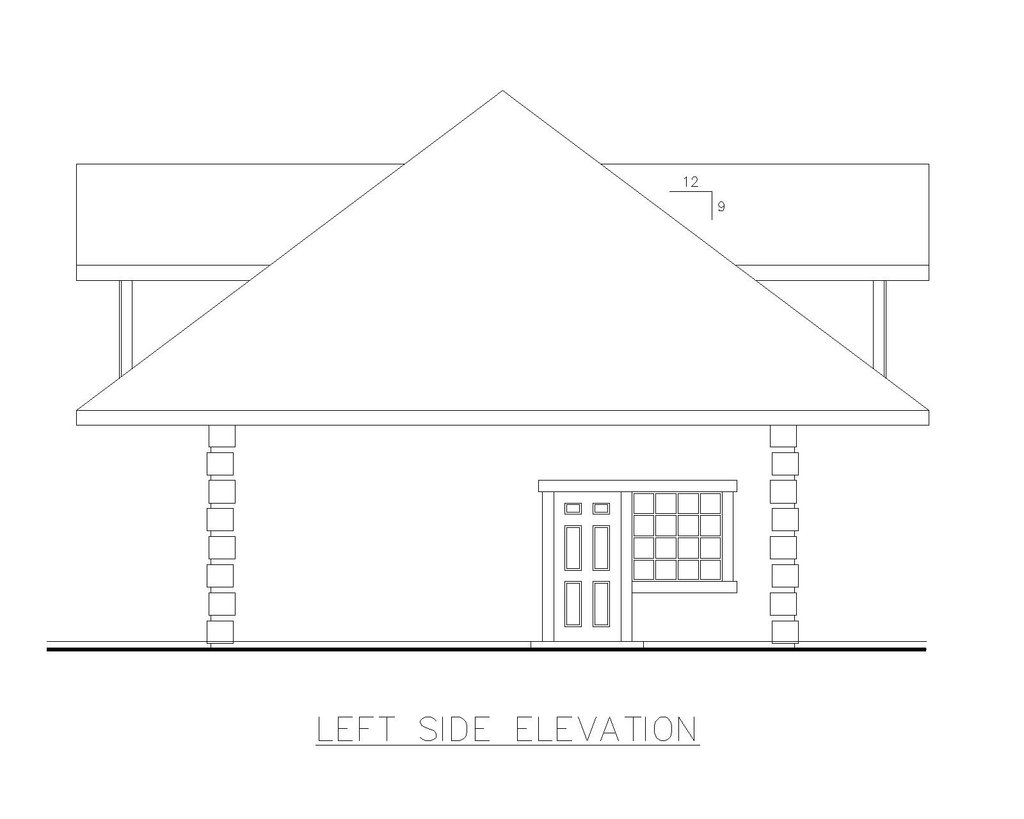 Exterior - Other Elevation for Traditional House Plan #117-1108, 1 bath