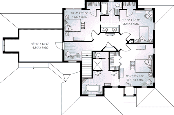 Home Plan - European Floor Plan - Upper Floor Plan #23-592
