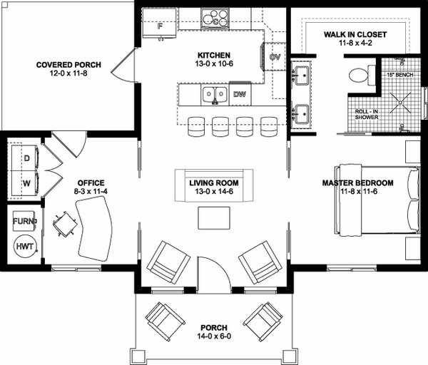 House Blueprint - Farmhouse Floor Plan - Main Floor Plan #126-296