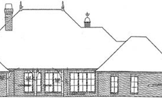 Exterior - Rear Elevation for European House Plan #310-370 - 3 bed, 3 bath