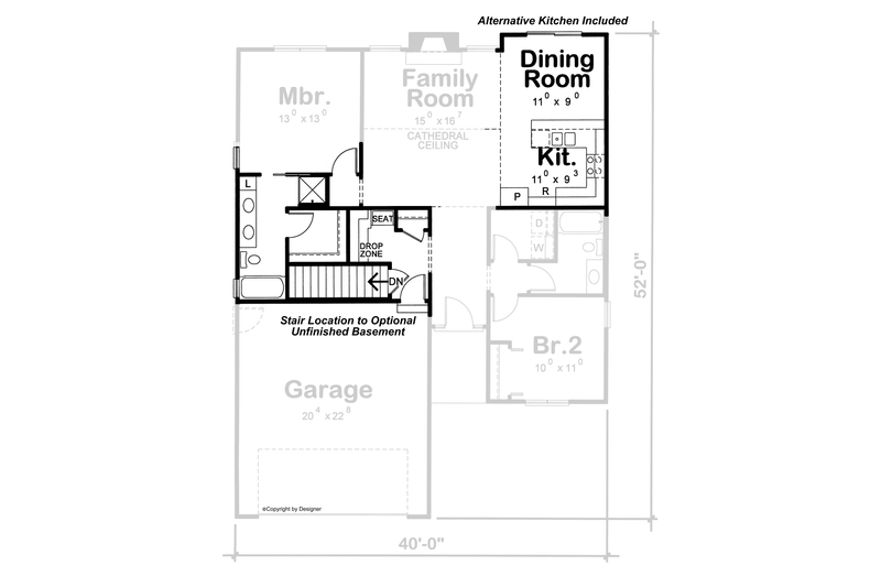 Architectural House Design - Floor Plan - Other Floor for Traditional House Plan #20-1768 - 2 bed, 2 bath
