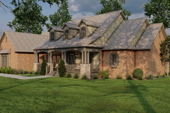 Exterior - Front Elevation 3 for Southern House Plan #17-2588 - 3 bed, 2.5 bath