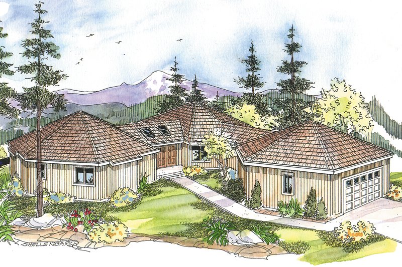 Architectural House Design - Exterior - Front Elevation Plan #124-642