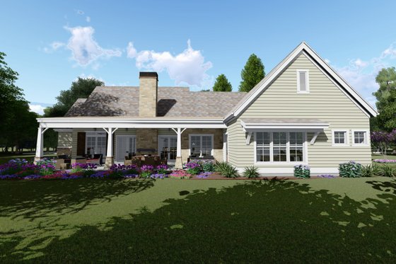 Exterior - Rear Elevation for Farmhouse House Plan #1069-2 - 3 bed, 4 bath