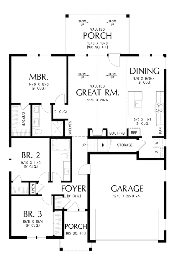 Cottage Floor Plan - Main Floor Plan #48-1173