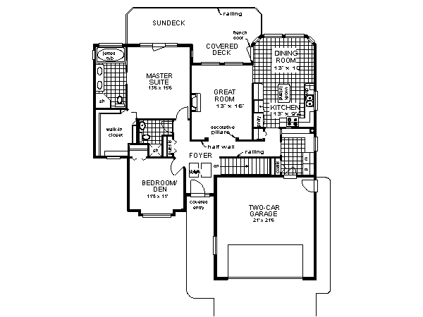 House Blueprint - Ranch Floor Plan - Main Floor Plan #18-184